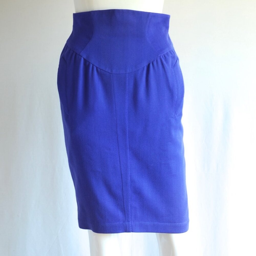 Thierry Mugler Indigo Wool Suit With Metal Accents - Picture 9 of 13